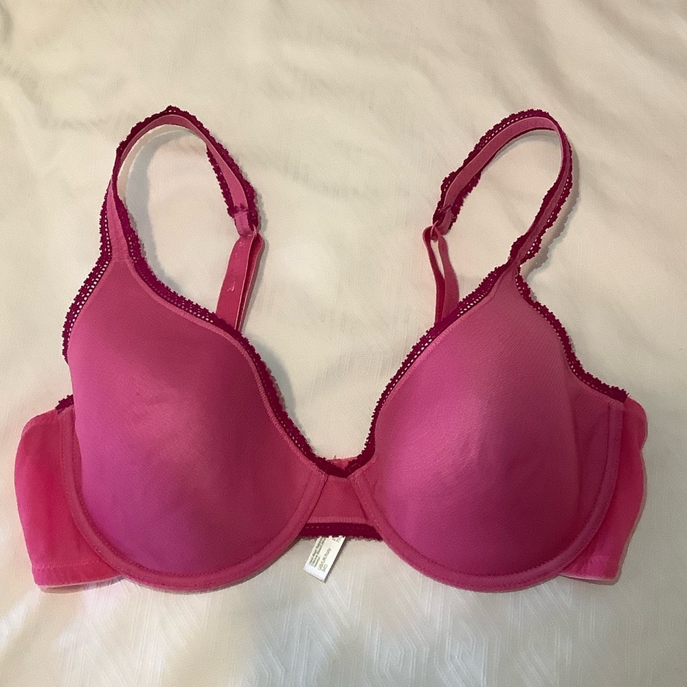 On Gossamer Pink Mesh Underwire Bra 34D